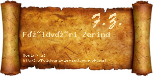 Földvári Zerind névjegykártya